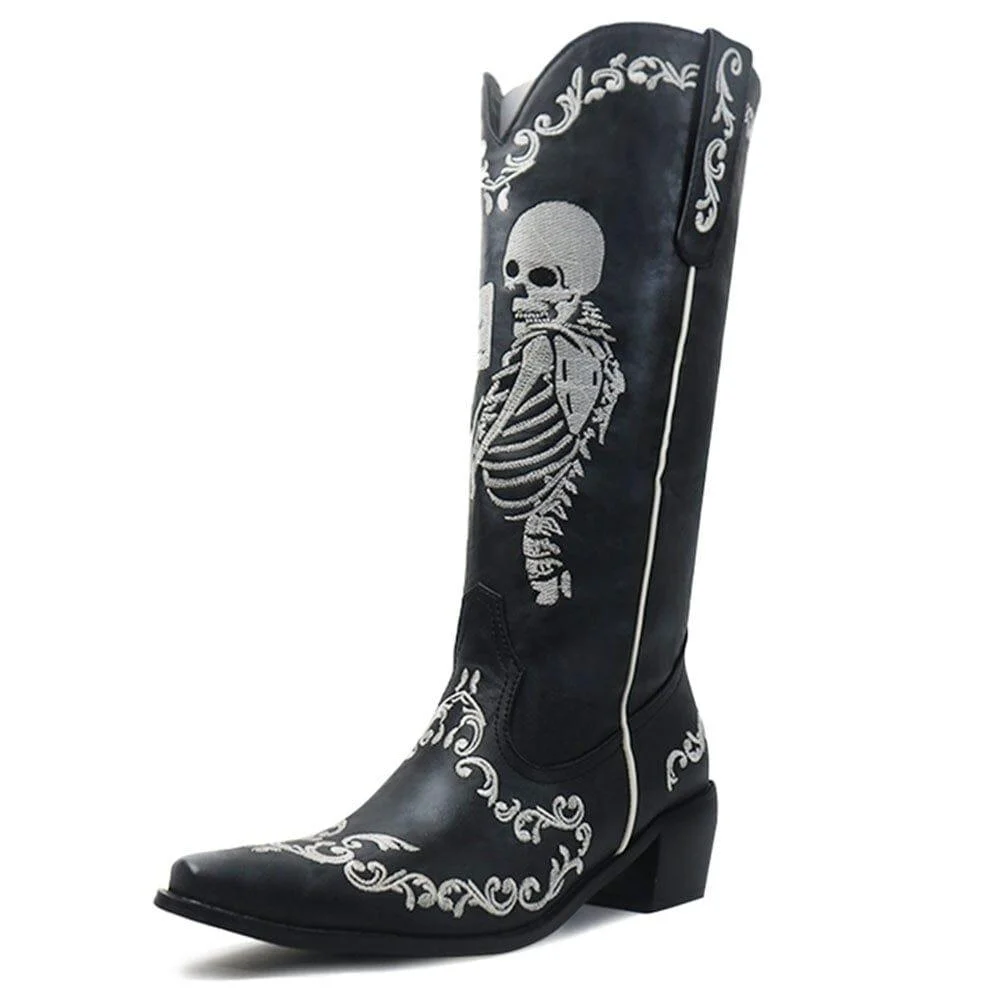 Savvanah Skull Western Cowgirl Boots - Glova