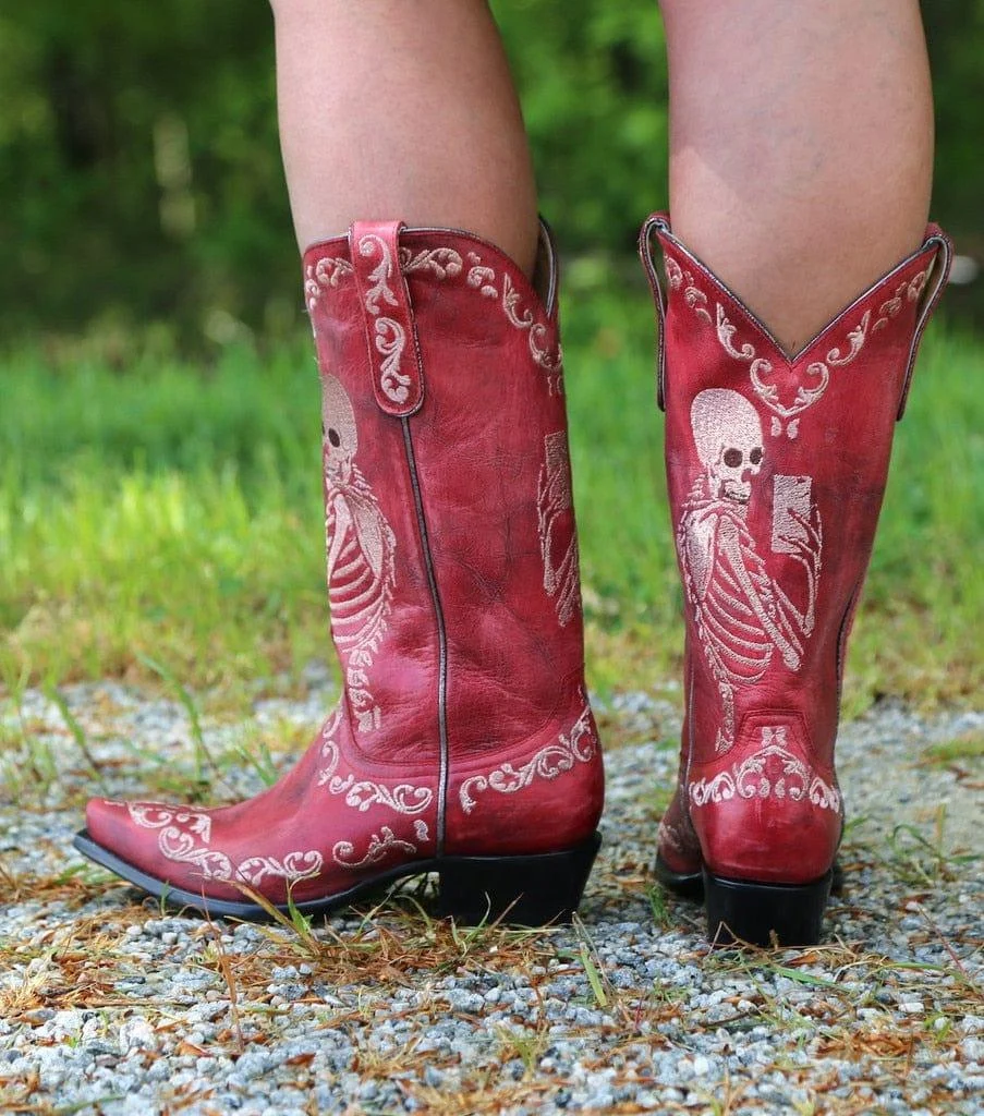 Savvanah Skull Western Cowgirl Boots - Glova