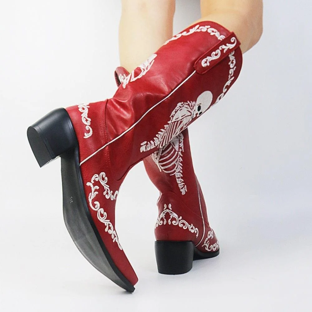 Savvanah Skull Western Cowgirl Boots - Glova