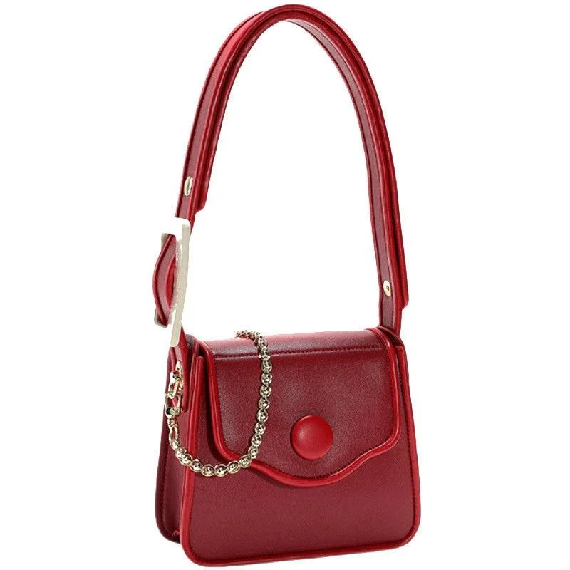 Scarla Retro Button and Chain Shoulder Bag - Glova