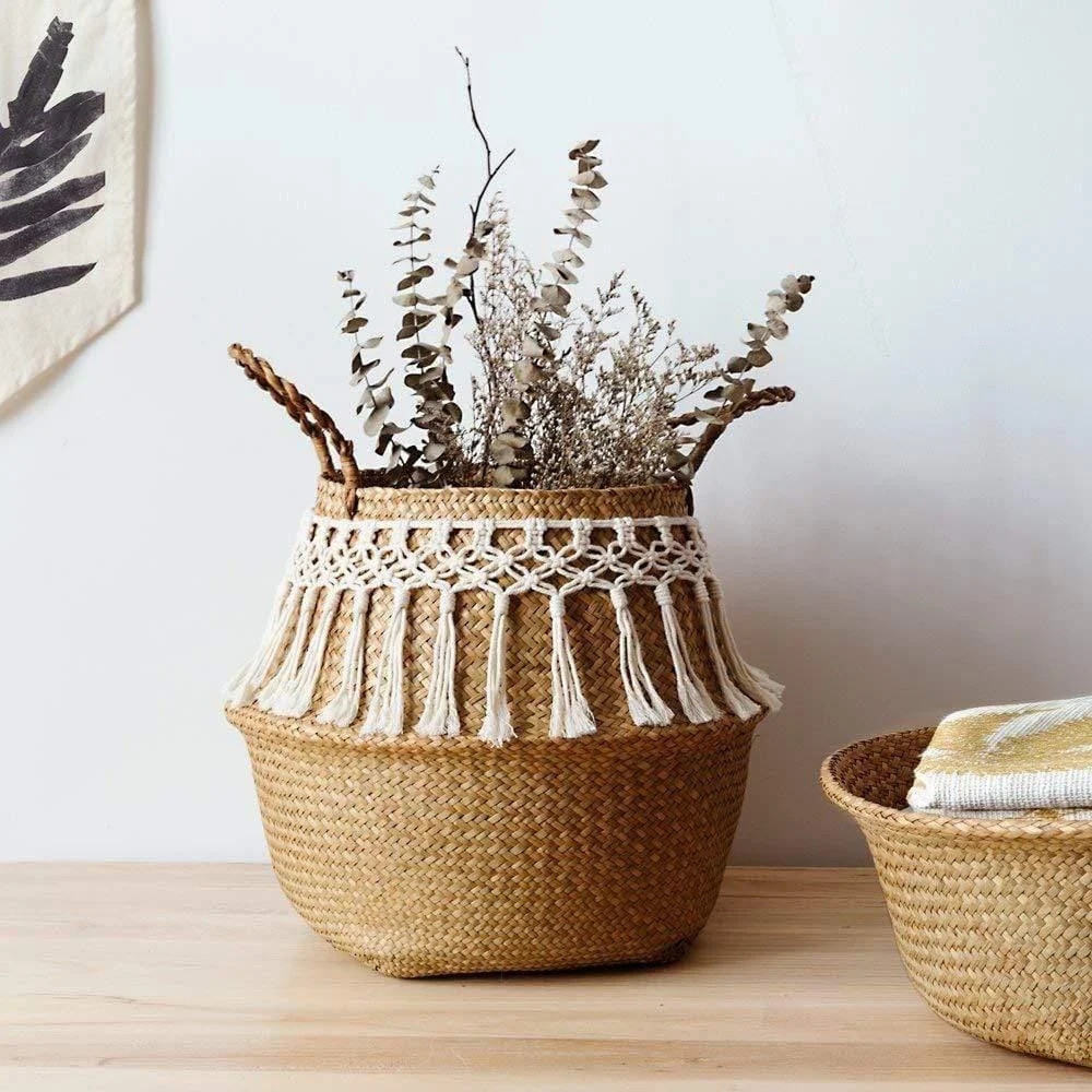 Seagrass Tassel Basket - Glova