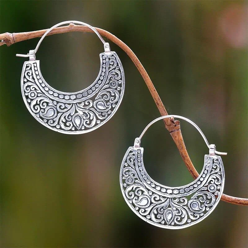 Semi Circle Boho Hoop Earrings - Glova