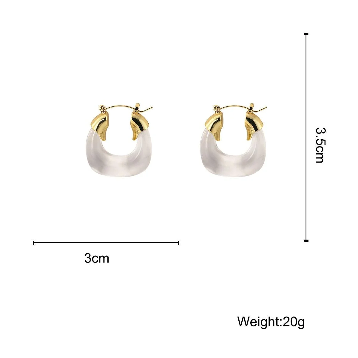 Sera Clear Resin Hoop Earrings - Glova