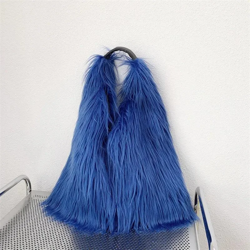 Shaggy Faux Fur Jumbo Hobo Bags - Glova