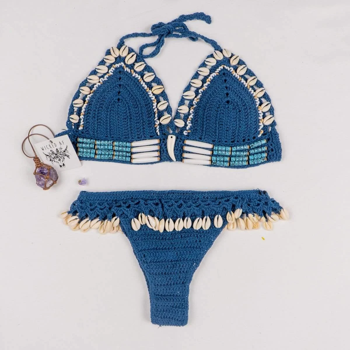 SHELL CROCHET TRIANGLE BIKINI SET - Glova