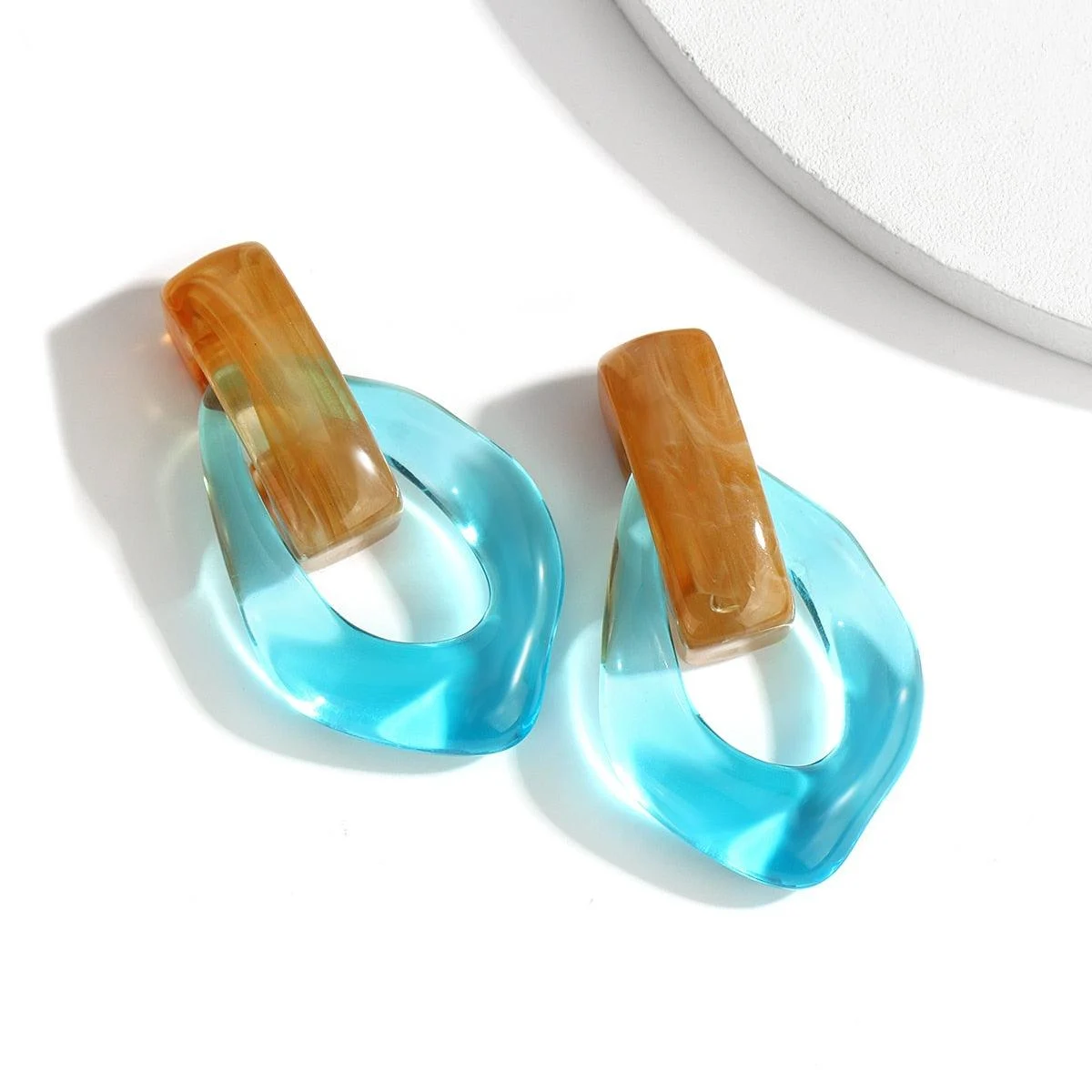 Sia Colorful Clear Resin Acrylic Water Drop Earrings - 6 Colors - Glova