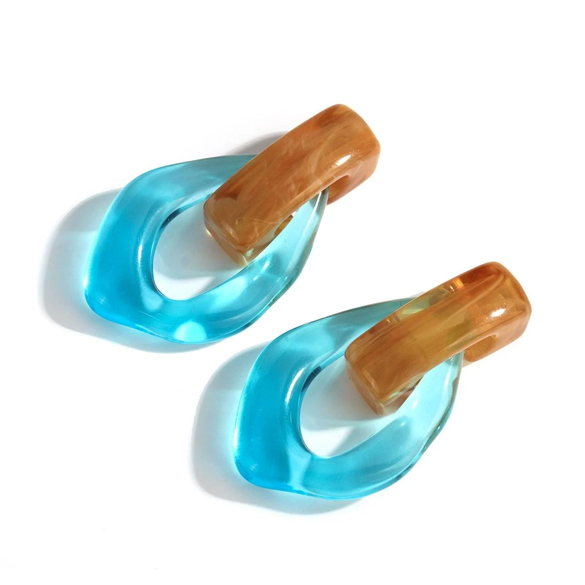 Sia Colorful Clear Resin Acrylic Water Drop Earrings - 6 Colors - Glova