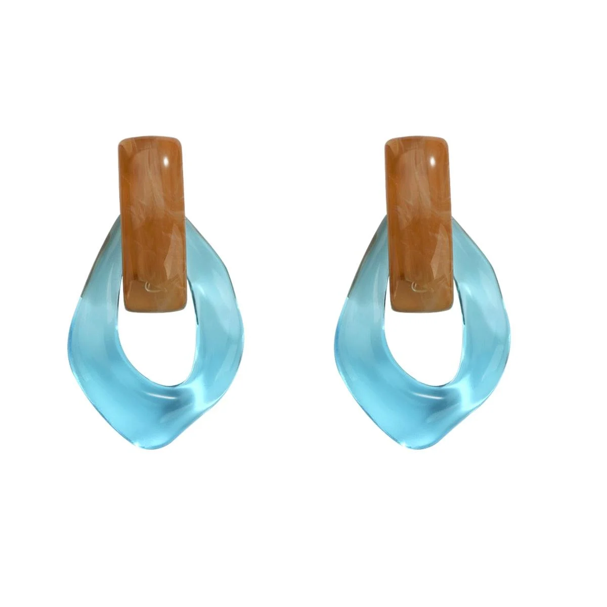 Sia Colorful Clear Resin Acrylic Water Drop Earrings - 6 Colors - Glova