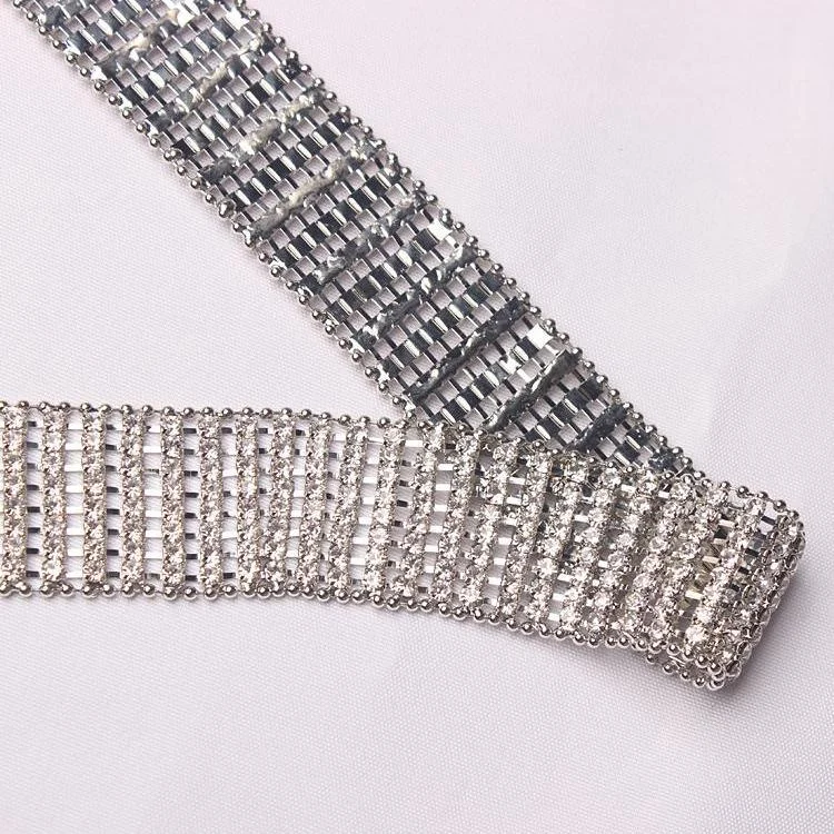 Silver Rhinestone Crystal Extra Long Belt - Glova