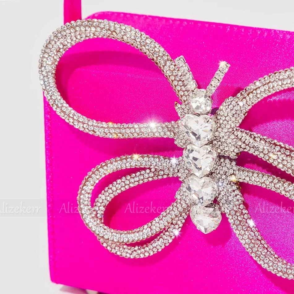 Siria Crystal Butterfly Bow Evening Bags - 8 Colors - Glova