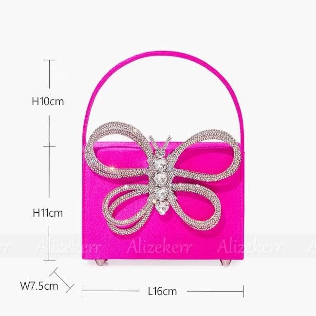 Siria Crystal Butterfly Bow Evening Bags - 8 Colors - Glova