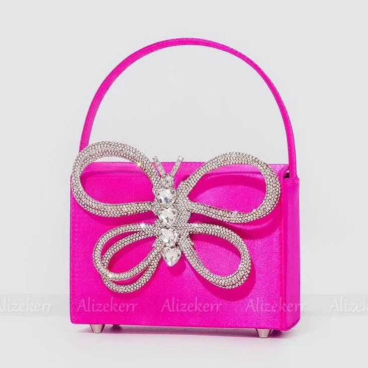 Siria Crystal Butterfly Bow Evening Bags - 8 Colors - Glova