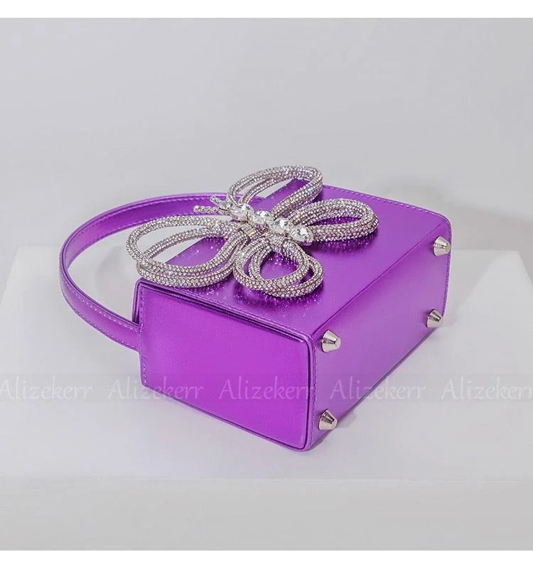 Siria Crystal Butterfly Bow Evening Bags - 8 Colors - Glova