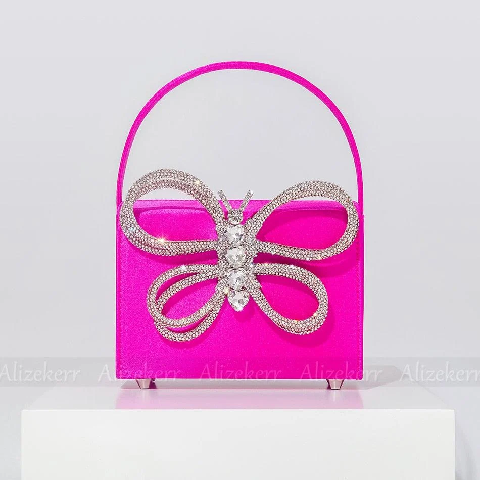 Siria Crystal Butterfly Bow Evening Bags - 8 Colors - Glova