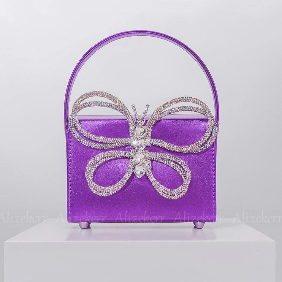 Siria Crystal Butterfly Bow Evening Bags - 8 Colors - Glova