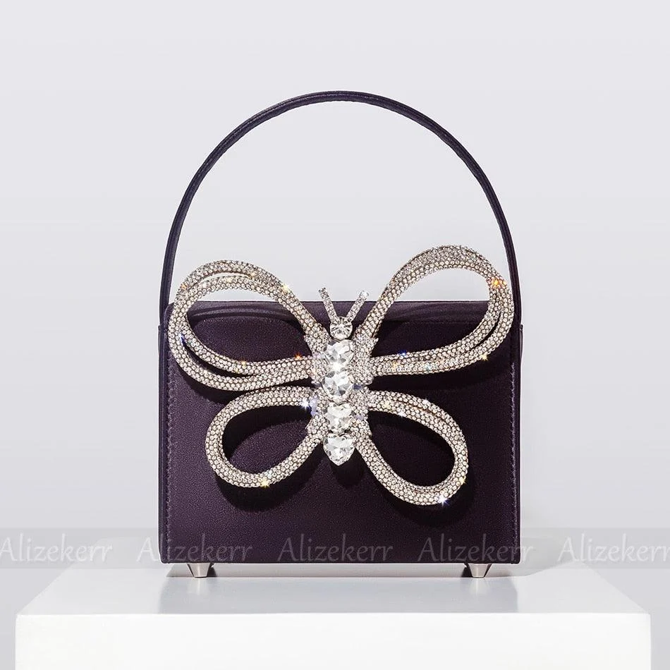 Siria Crystal Butterfly Bow Evening Bags - 8 Colors - Glova