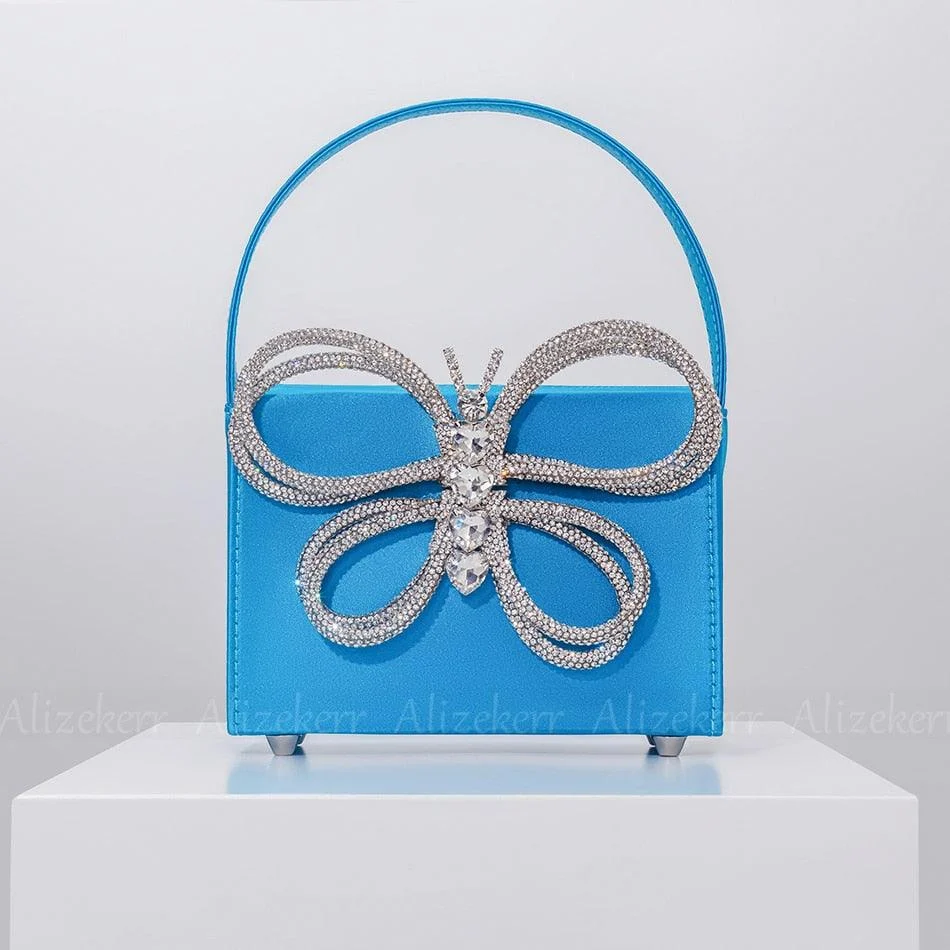 Siria Crystal Butterfly Bow Evening Bags - 8 Colors - Glova