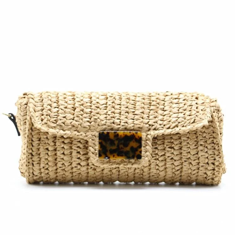 Siti Straw Baguette Clutch Bag - Glova