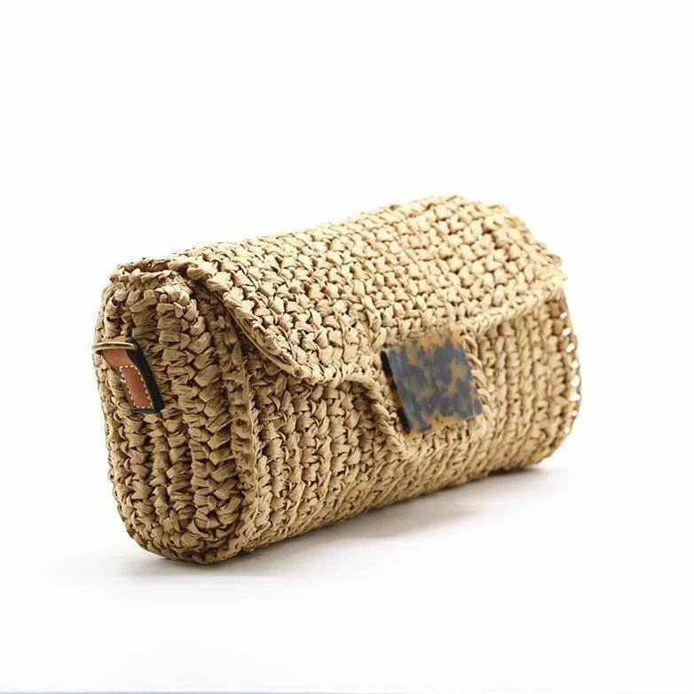 Siti Straw Baguette Clutch Bag - Glova