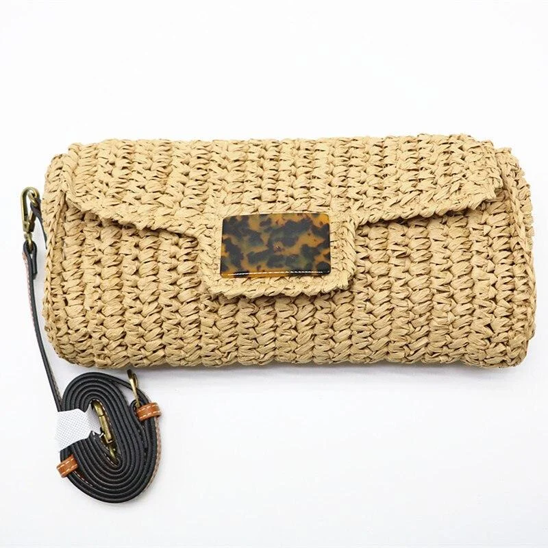 Siti Straw Baguette Clutch Bag - Glova