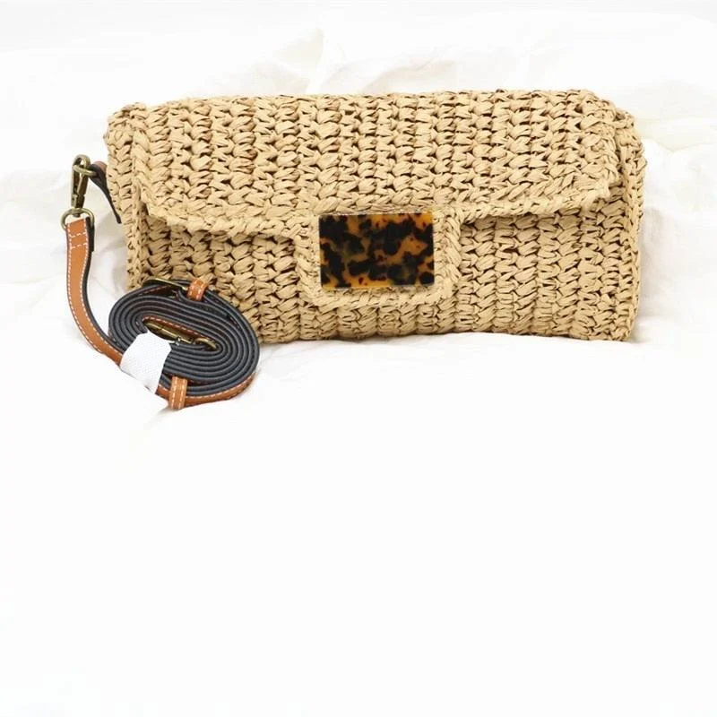 Siti Straw Baguette Clutch Bag - Glova