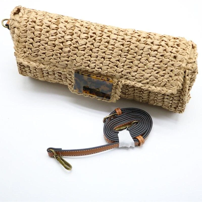 Siti Straw Baguette Clutch Bag - Glova