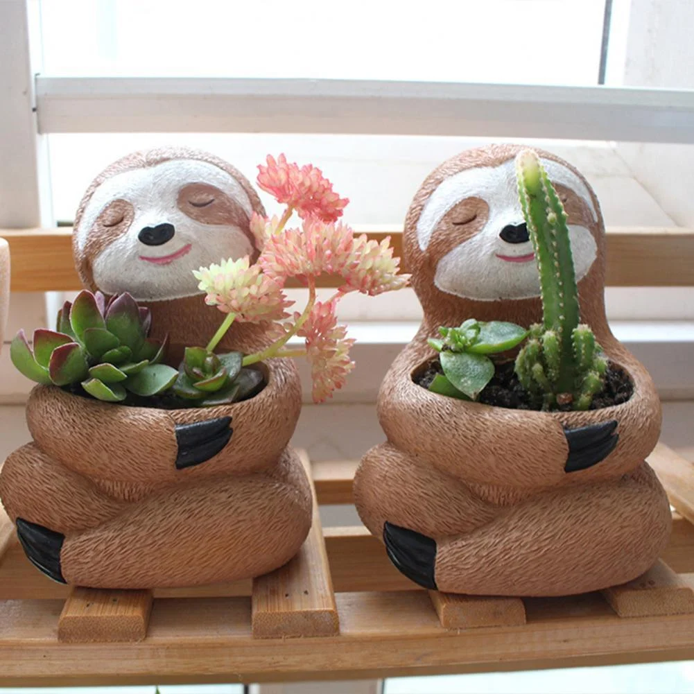 Sloth Resin Flower Pot - Glova