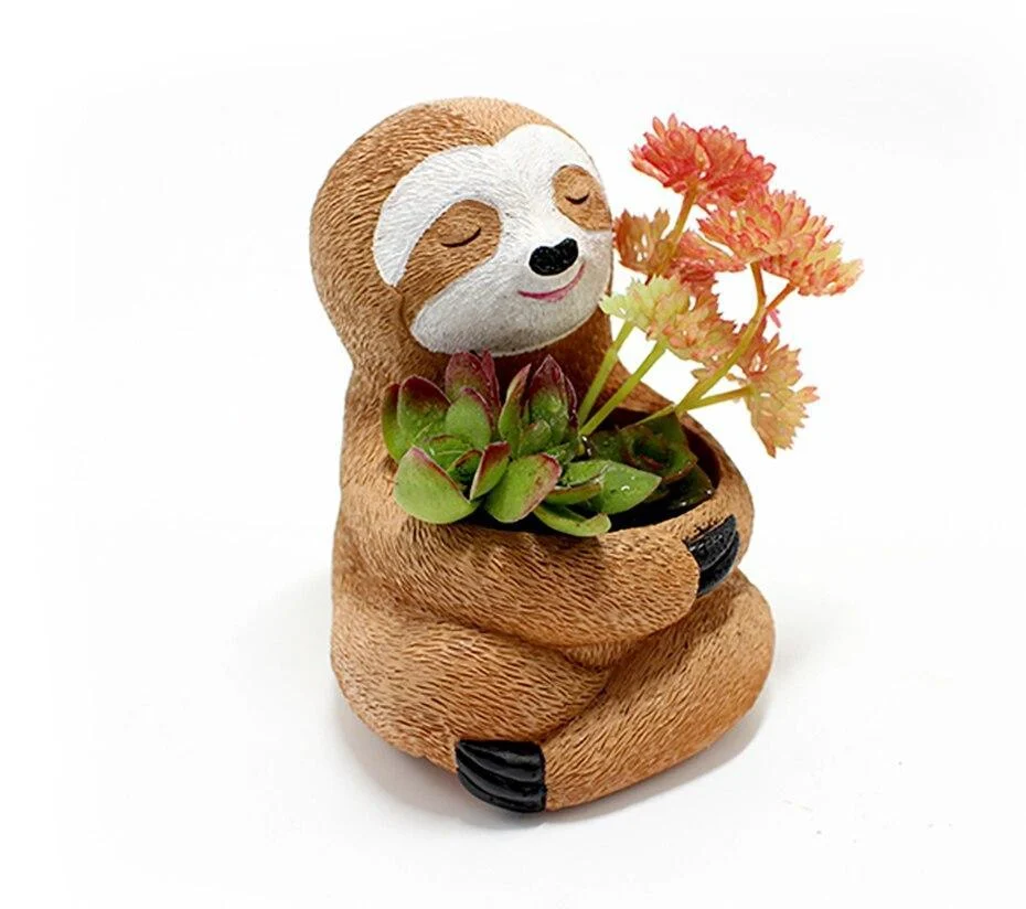 Sloth Resin Flower Pot - Glova