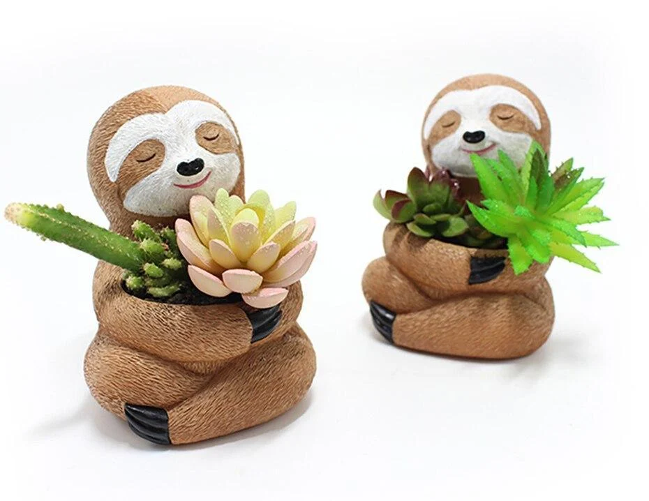 Sloth Resin Flower Pot - Glova