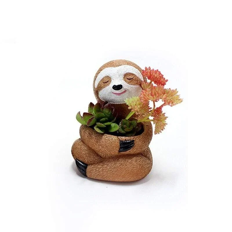 Sloth Resin Flower Pot - Glova