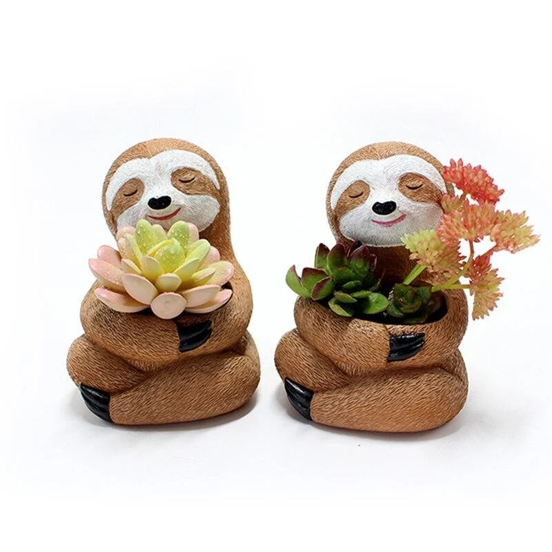 Sloth Resin Flower Pot - Glova