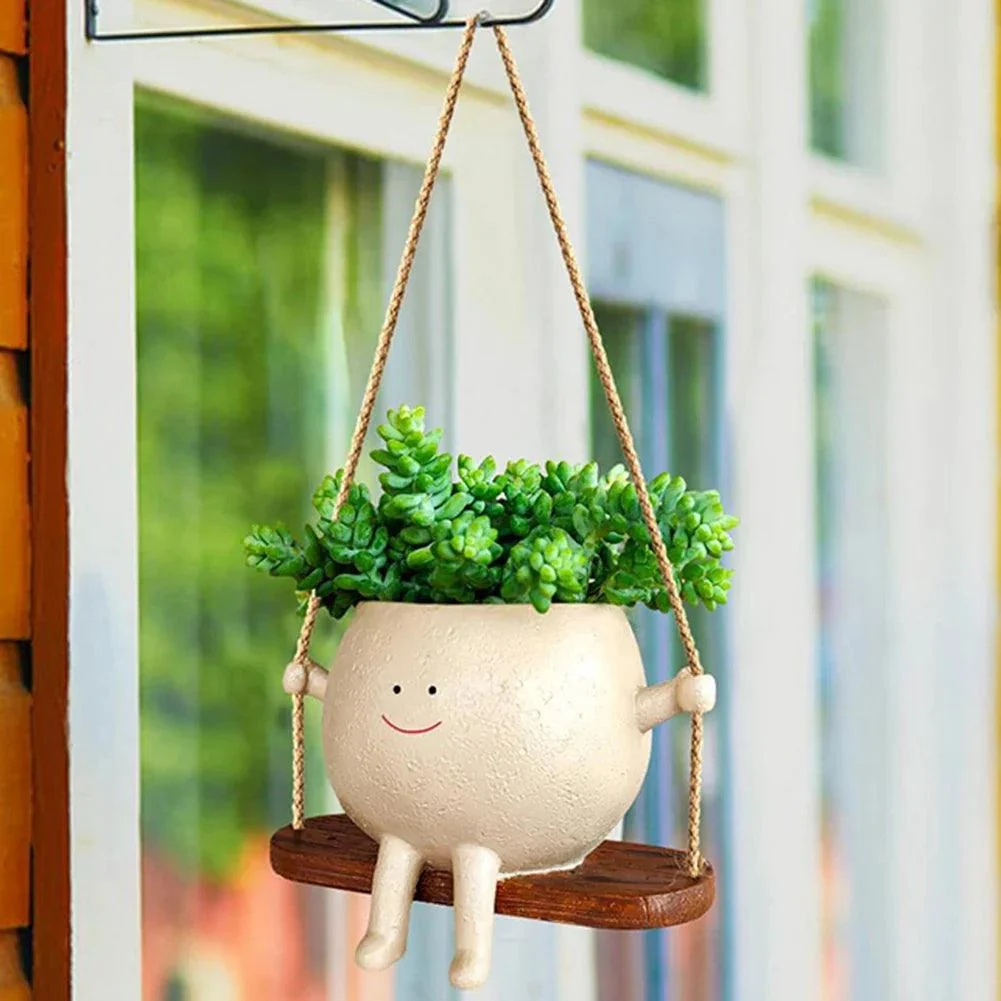 Smiley Face Swinging Planter - Glova