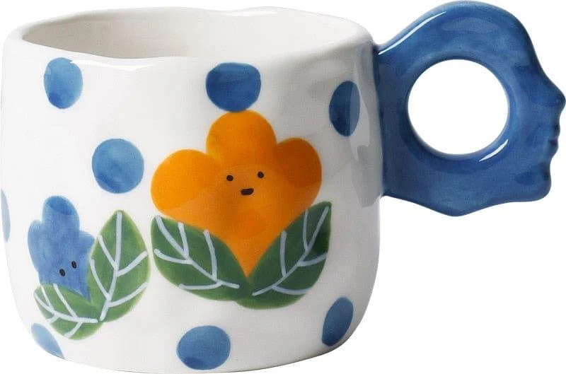 Smiley Flowers Ceramic Mug - Glova