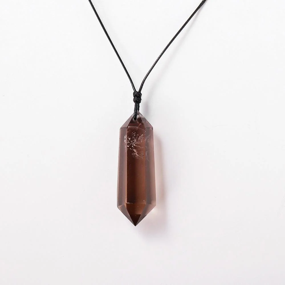 Smoky Quartz Crystal Pendant Necklace - Glova