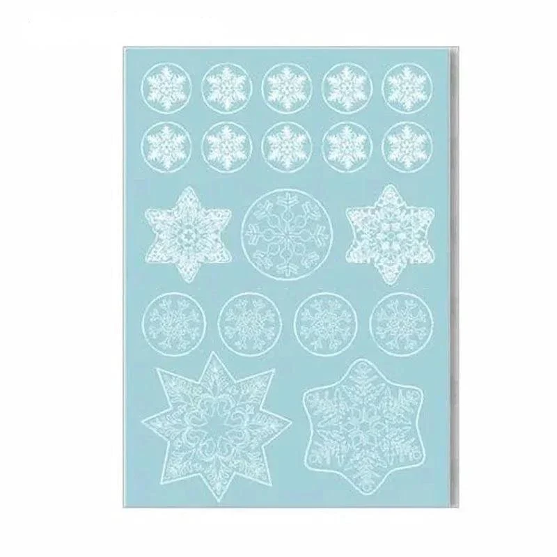 Snowflakes, Santa, & Elk Christmas Window Stickers - Glova