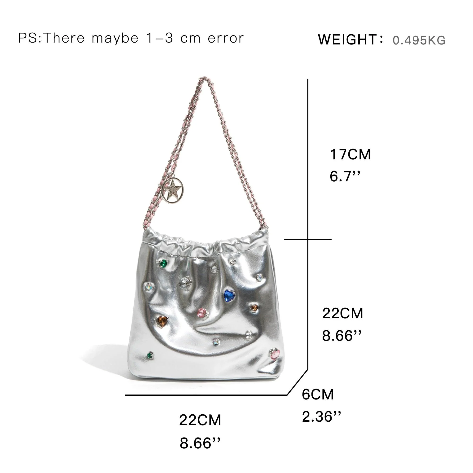 Sobie Gemstone Embellished Shine Hobo Bags - Glova