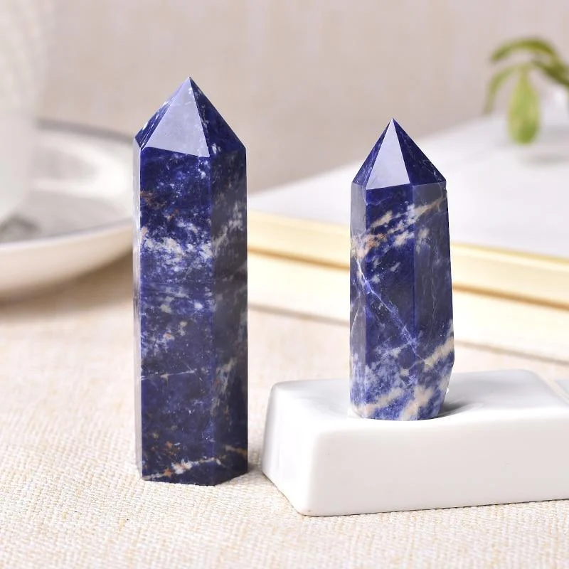 Sodalite Quartz Crystal Point - Glova