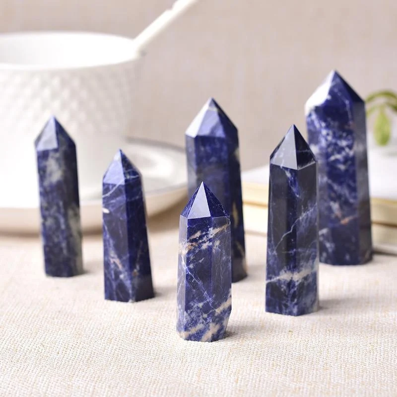 Sodalite Quartz Crystal Point - Glova