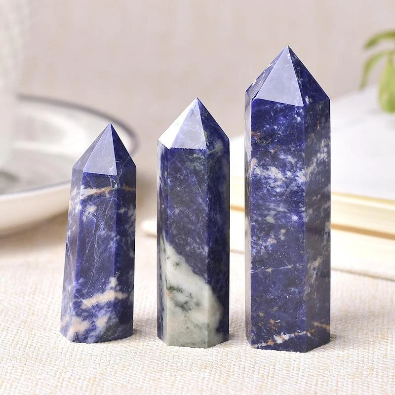 Sodalite Quartz Crystal Point - Glova