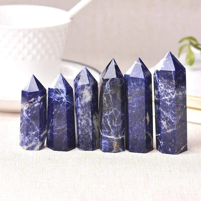 Sodalite Quartz Crystal Point - Glova