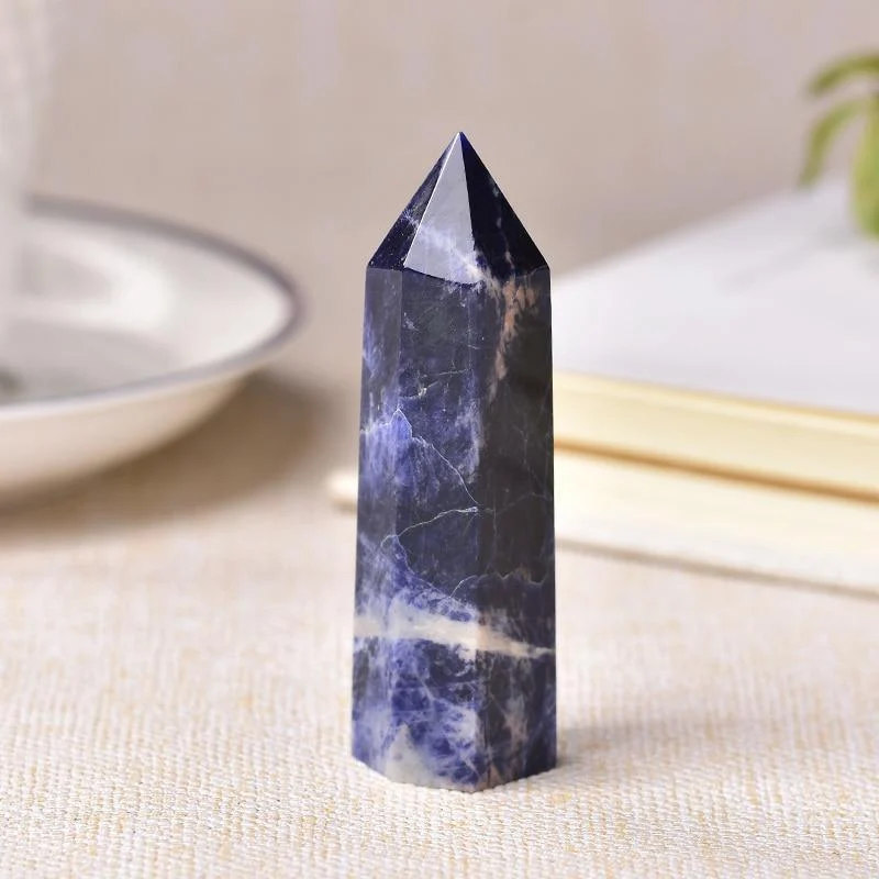 Sodalite Quartz Crystal Point - Glova