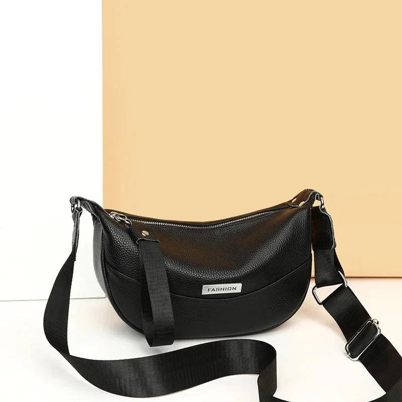 Soft Leather Wide Strap Crossbody Leather Messenger Bags - Glova