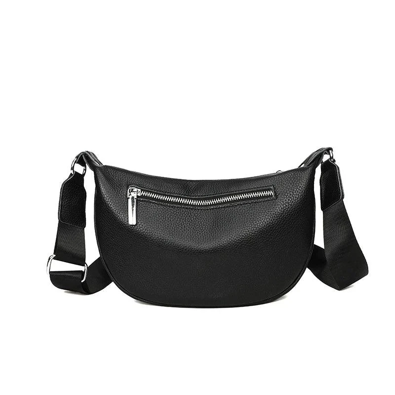 Soft Leather Wide Strap Crossbody Leather Messenger Bags - Glova