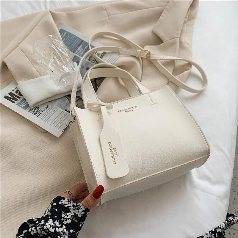 Soft PU Leather Crossbody Solid Color Handbag - Glova