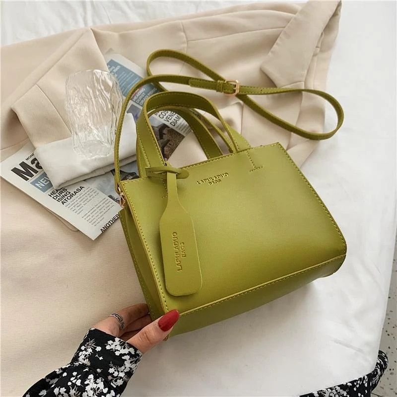 Soft PU Leather Crossbody Solid Color Handbag - Glova