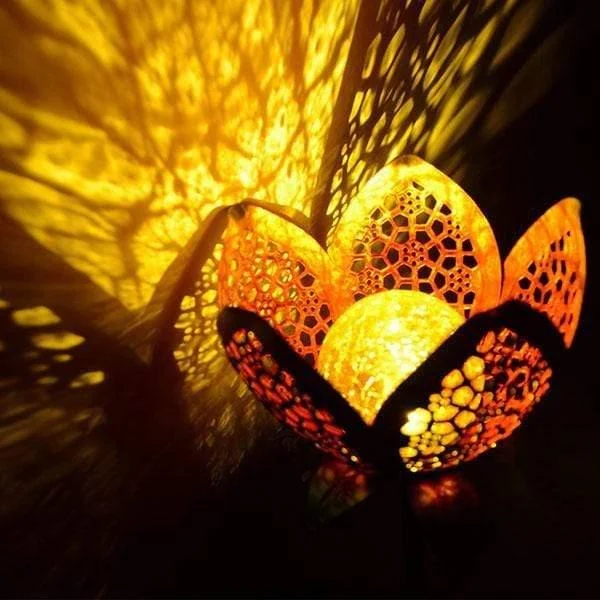 Solar Flower Crackle Garden Light - Glova