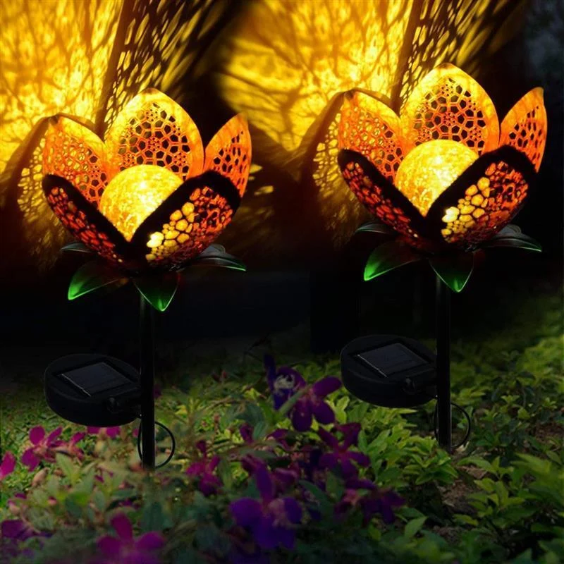 Solar Flower Crackle Garden Light - Glova