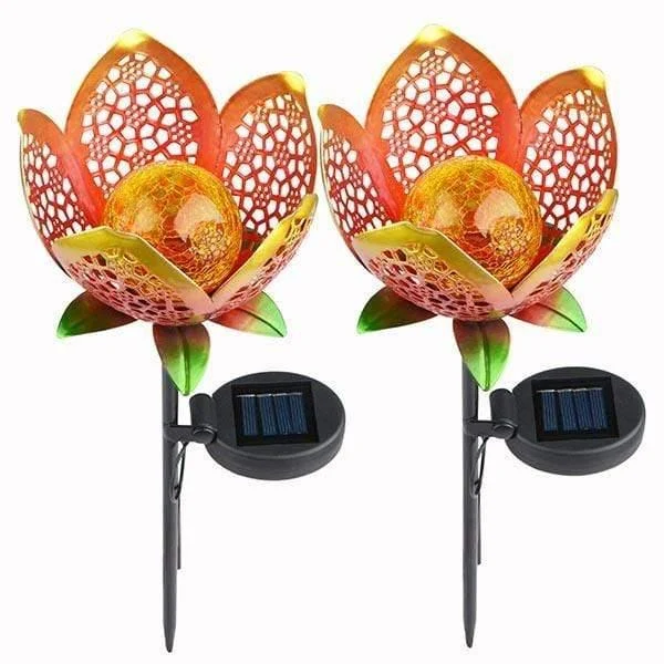 Solar Flower Crackle Garden Light - Glova