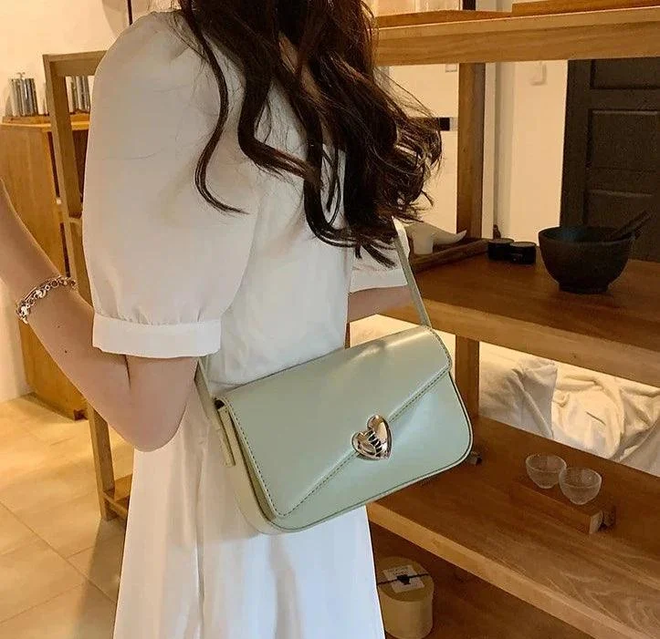 Solid Color Square Crossbody PU Leather Hand Bags - Glova