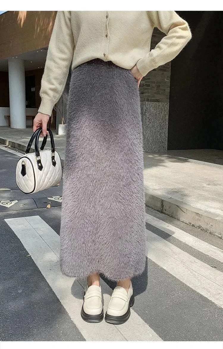 Sonoma Furry Plush Knit Maxi Skirt - Glova